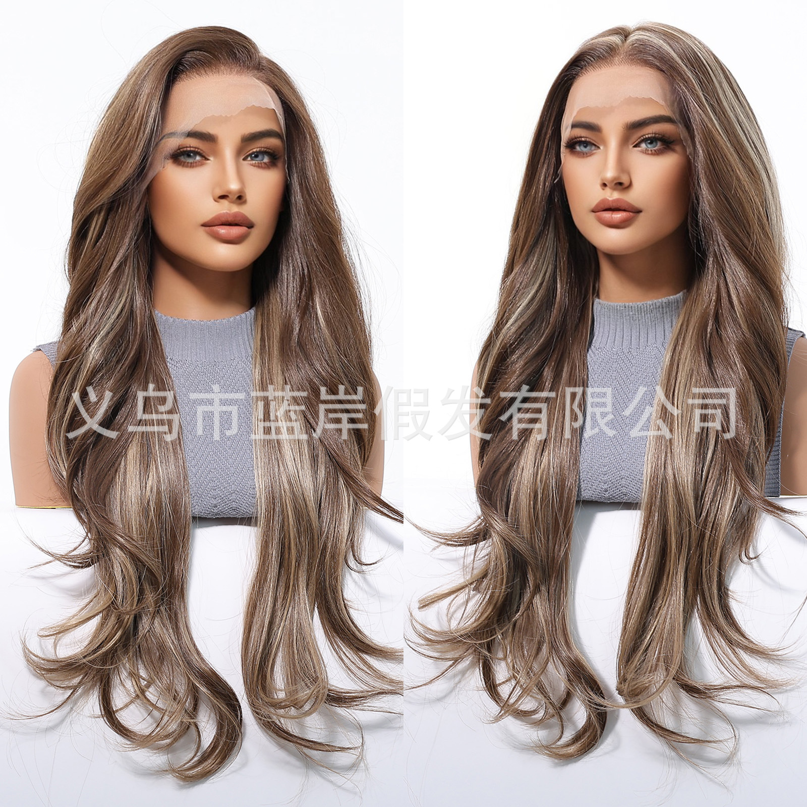 Peluca de encaje de seda importada 13*6 área grande con costura libre, forma secundaria, cómoda y transpirable, cabello largo y rizado 30inch