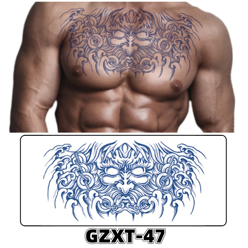 Pegatinas de tatuaje de jugo de pecho de flores pegatinas de tatuaje de hierbas de brazo grande de flores sudor impermeable media hoja alas de flores pegatinas de tatuaje al por mayor