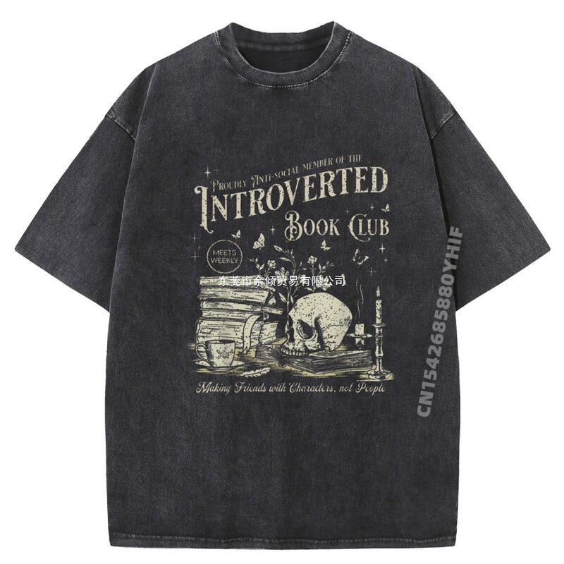 Retro Proud Anti-Social Member High-Quality Cotton Fashion Tops and T-Shirts Short-Sleeve Printed Shirts Retro