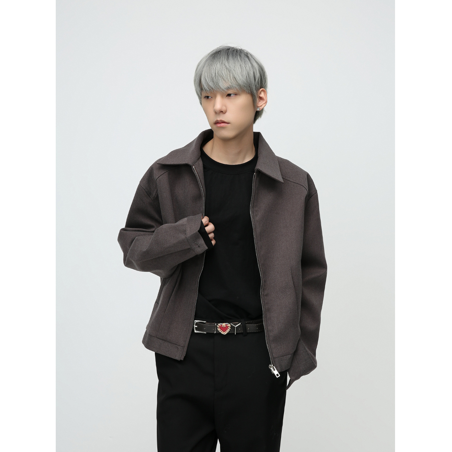 Mtlclothes ropa de Hombre | 2023 otoño nuevo estilo británico de alta calidad simple color sólido solapa Chaqueta corta