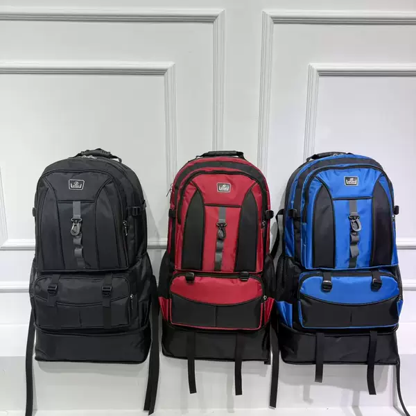 New cross-border large-capacity hiking backpack, nylon outdoor camping backpack, expandable double-shoulder backpack, wholesale from manufacturer
