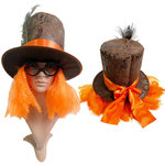 Парик, шапка, оранжевый шлем, косплей, xэллоуин