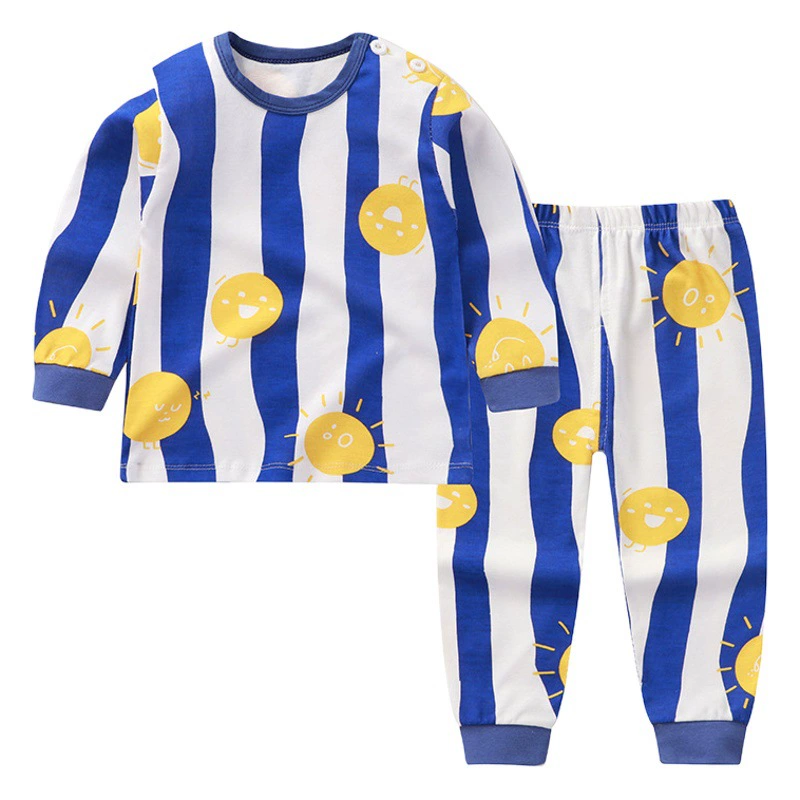 2025 новый весенне-осенний детский хлопковый набор нижнего белья для домашних мальчиков осенняя одежда осенние брюки для девочек пижамы набор из двух частей