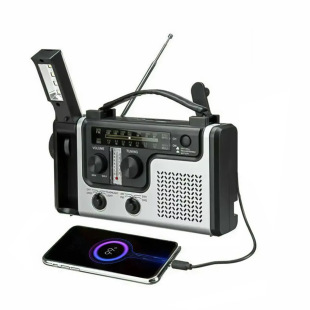 Cross-Border Solar Hand-Cranked Power Generation Early Warning Radio Full-Band Outdoor Emergency Light Flashlight Mobile Phone Power Bank
