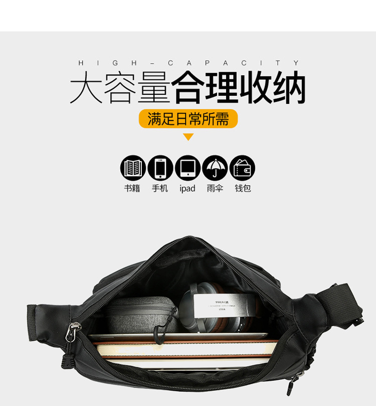 Cross-border men's crossbody bag, PU large-capacity messenger bag, Japanese-style simple functional single-shoulder bag, fashionable and versatile casual bag undefined
