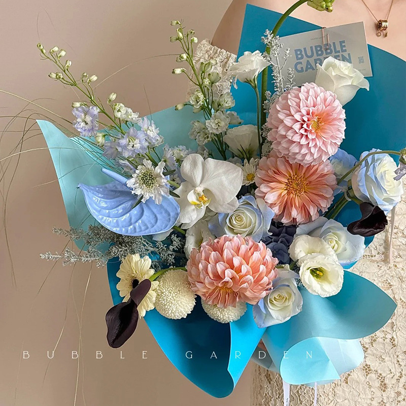 157 gramos de papel de embalaje de ramo de flores de color rojo red, papel kraft ligero de lujo, material de embalaje de flores de papel de embalaje