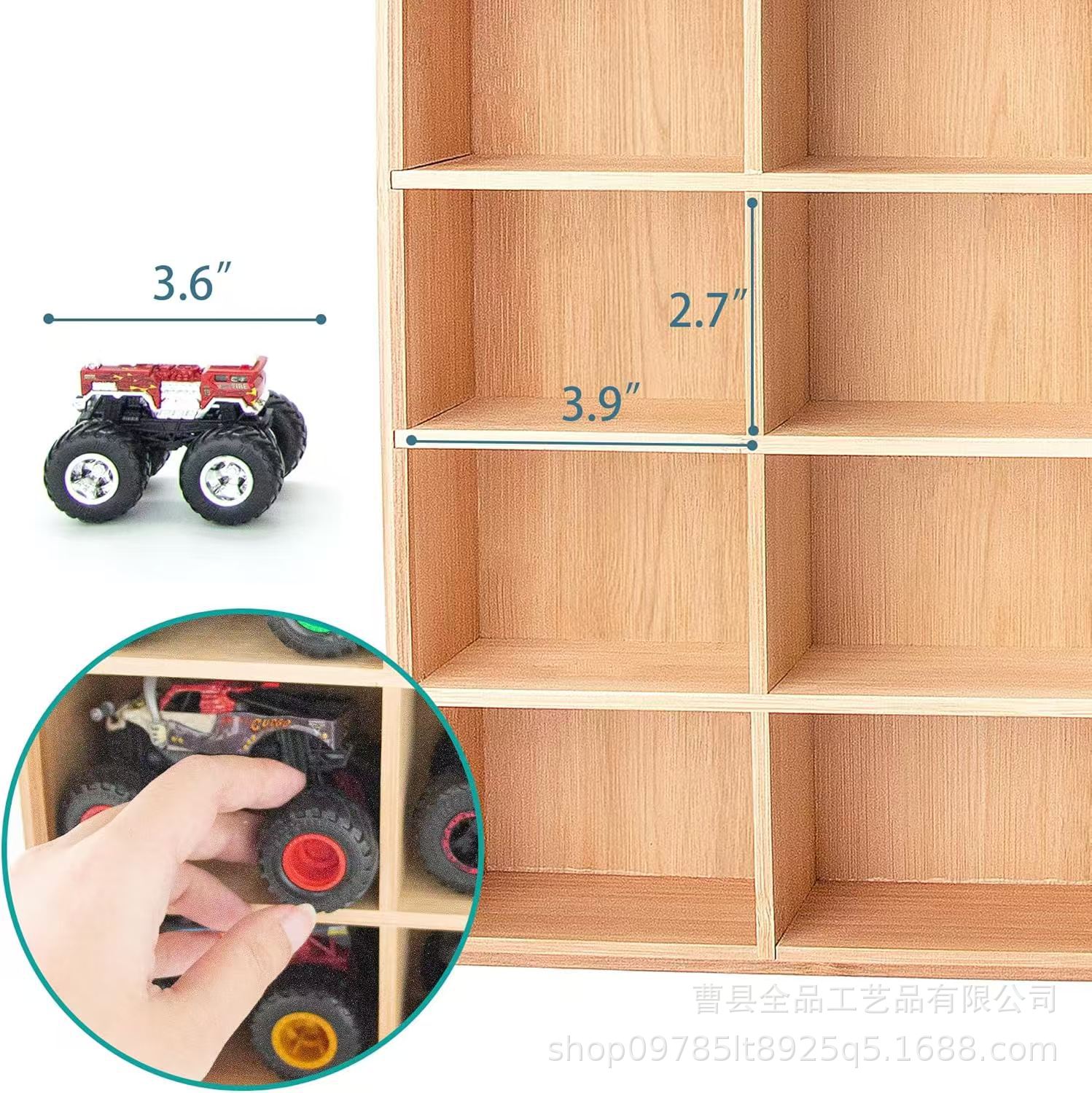 Soporte de exhibición de modelo de camión de madera Soporte de exhibición de almacenamiento de madera de juguete para niños Soporte de exhibición de mano de madera maciza