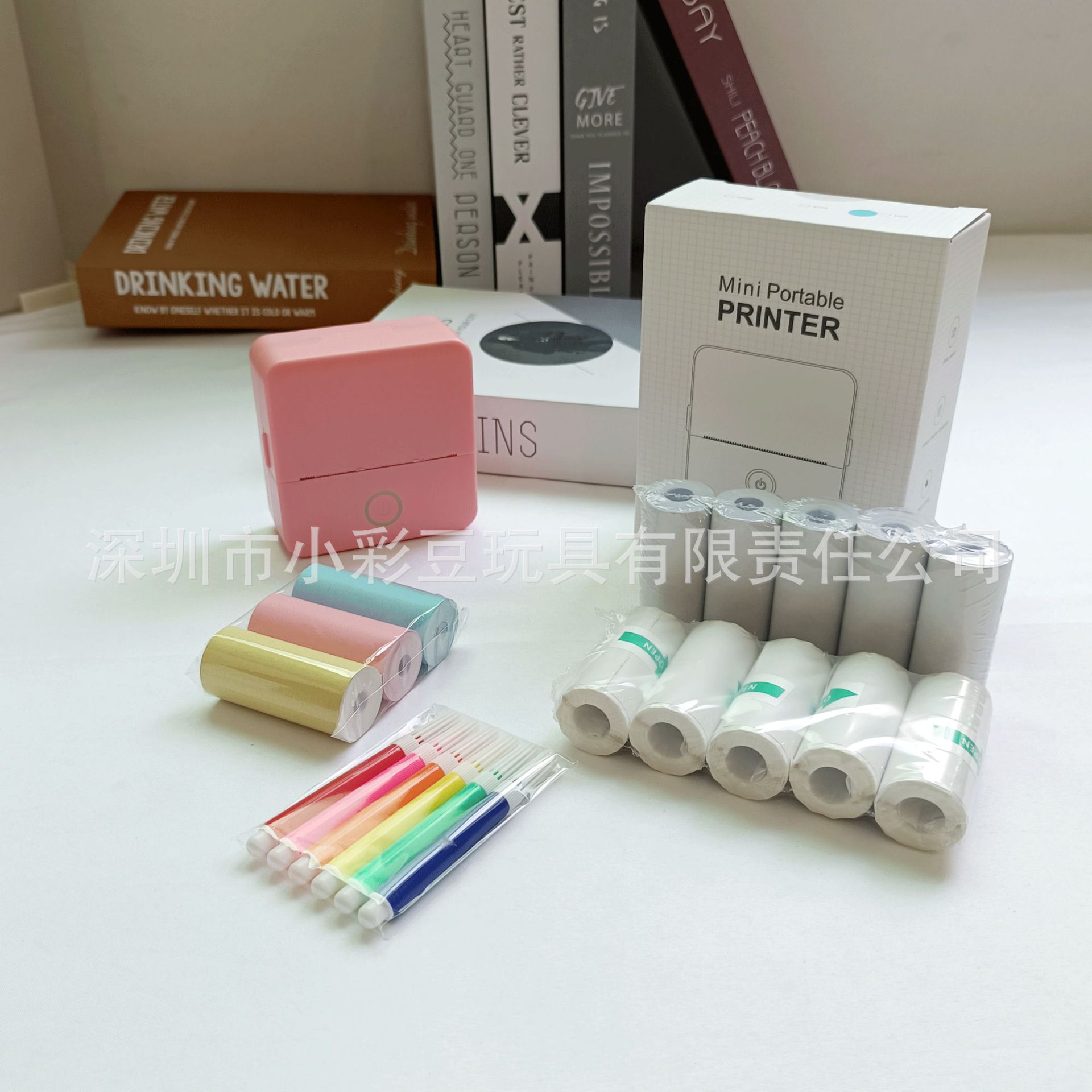 X6 pink russian version + 5 thermal paper + 5 stickers + 3 colored paper + colored pens