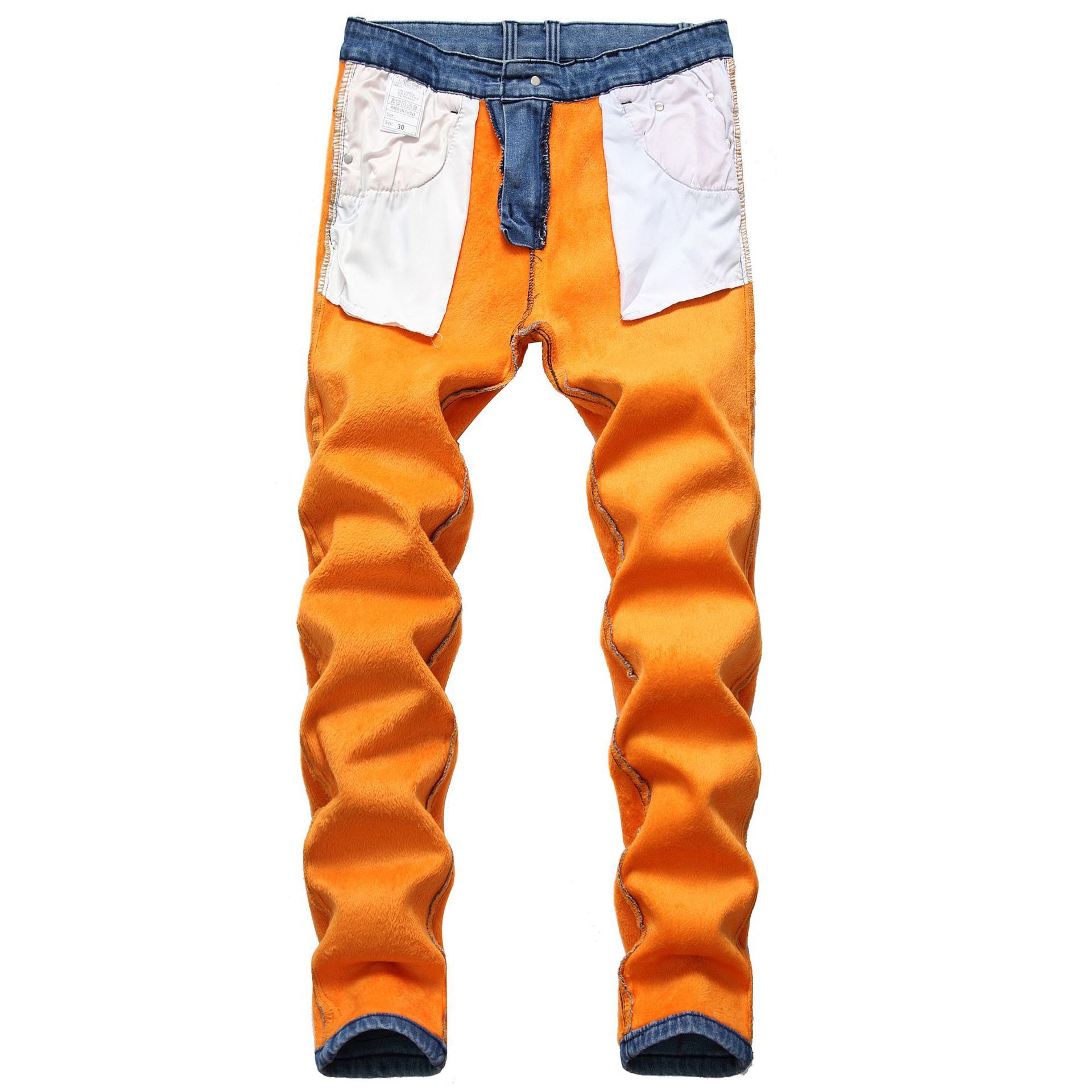 Herren Winter Plüsch Jeans, personalisierte Wärme, Herren dicke Denim Jeans_voghion.com