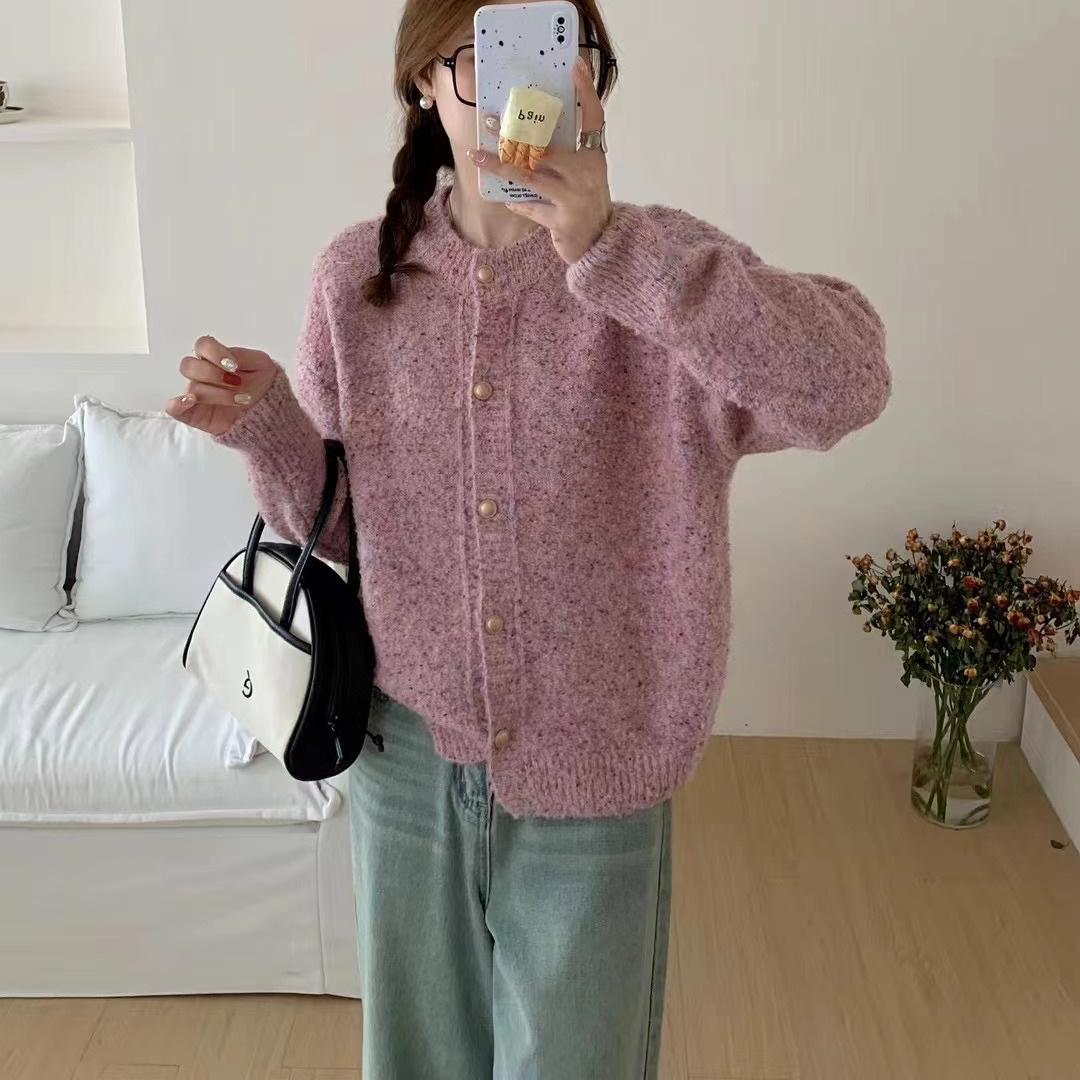 24 invierno Puyuan viento suave anillo glutinoso anillo de hilo redondo cuello de punto Cardigan de mujeres otoño invierno nuevo image 4