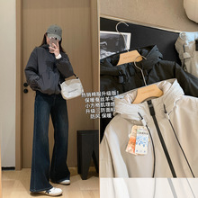 热销棉服升级版!三防保暖蚕丝羊毛石墨烯保暖连帽棉袄女秋G101602