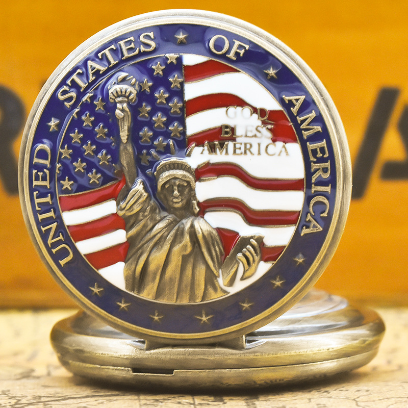 2020疫情天使纪念礼物男女项链翻盖怀表外贸热销纪念项链怀表批发