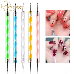 Double-headed nail drill pen nail accessories diamond pen nail sticky flower painting pen dot polka dot nail tools