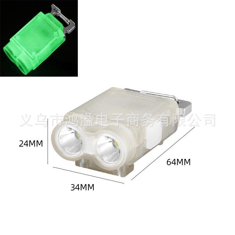 En stock sombrero de luz fluorescente llavero fuerte luz de iluminación portátil mini luz de emergencia