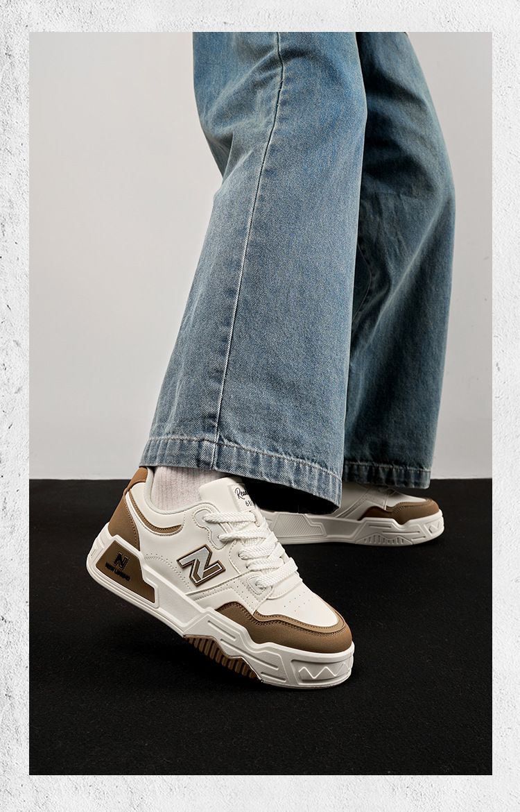 Giày sneaker nam phong cách Hàn Quốc, đế êm, form thể thao trắng basic — 688 Lúa mì chi tiết 10