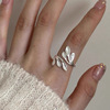 Tide, adjustable ring, simple and elegant design, 2024 years, on index finger, Japanese and Korean