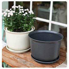 加厚仿陶瓷控根花盆高颜值家用透气绿萝天堂鸟大口径加仑塑料花盆