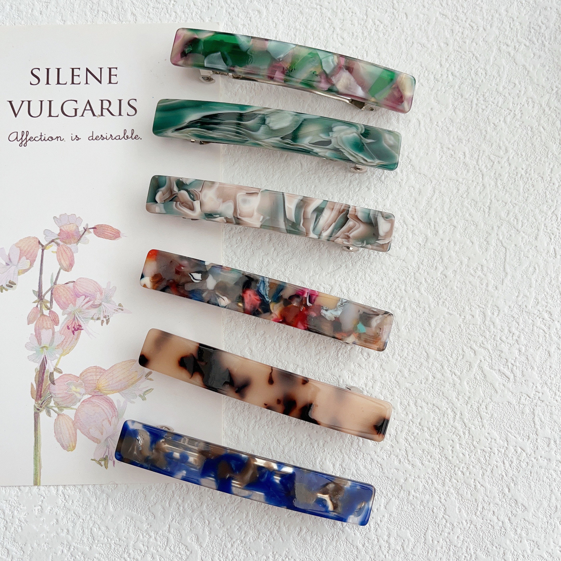 9g Weight Women's Simple Style Classic Style Color Block Acetic Acid Sheets Hair Clip