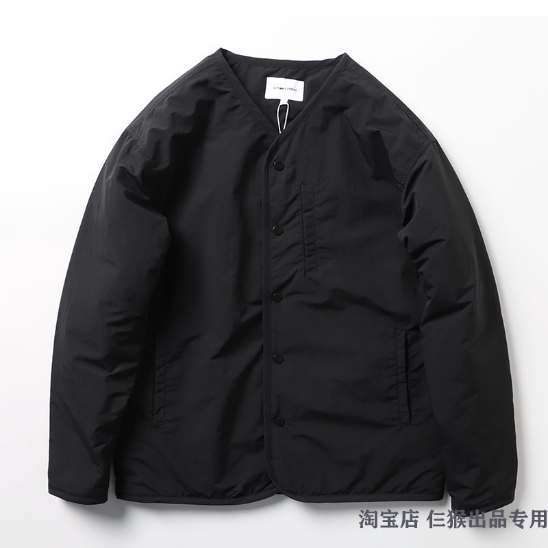 日单文艺范复古无领宽松棉服外套男女秋冬工装叠穿夹棉夹克棉服潮|undefined