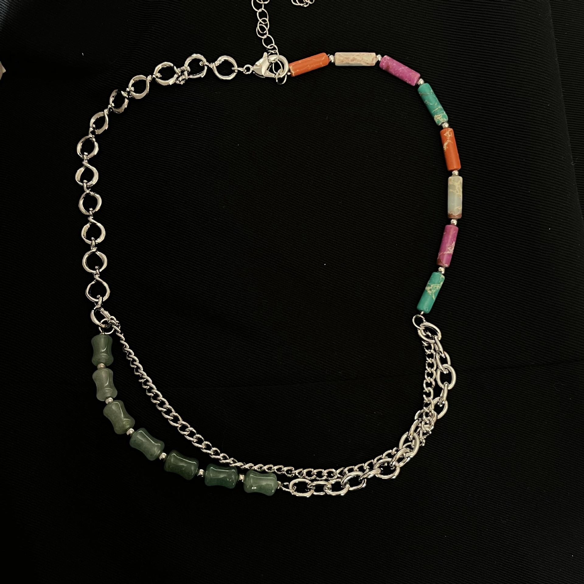 Collar Hecho A Mano De Piedra Turmalina Multicolor Para Mujer Con Nueva Borla De Moda display picture 3