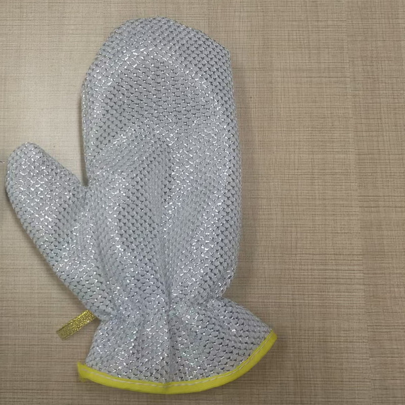 Paño de cocina de alambre de acero, paño de limpieza de paño de seda de plata, malla, guantes de cocina sin aceite, lavado de platos, paño de limpieza, descontaminación