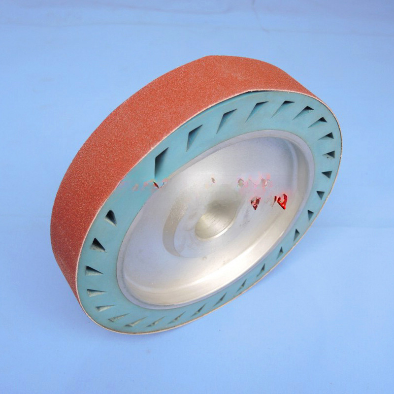 Rueda de goma centrífuga de núcleo de aluminio máquina de pulido de cinta abrasiva rueda de pulido elástica máquina de molienda de herramientas metálicas