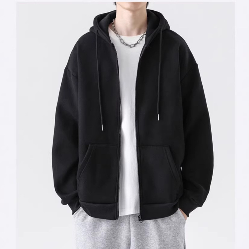 Heavyweight Loose-Fitting Zip-Up Hooded Cardigan Jacket Paired with a Trendy Retro Casual Versatile Long-Sleeve Sweatshirt Heavyweight Loose-Fitting Zip-Up Hooded Cardigan Jacket Paired with a Trendy Retro Casual Versatile Long-Sleeve Sweatshirt