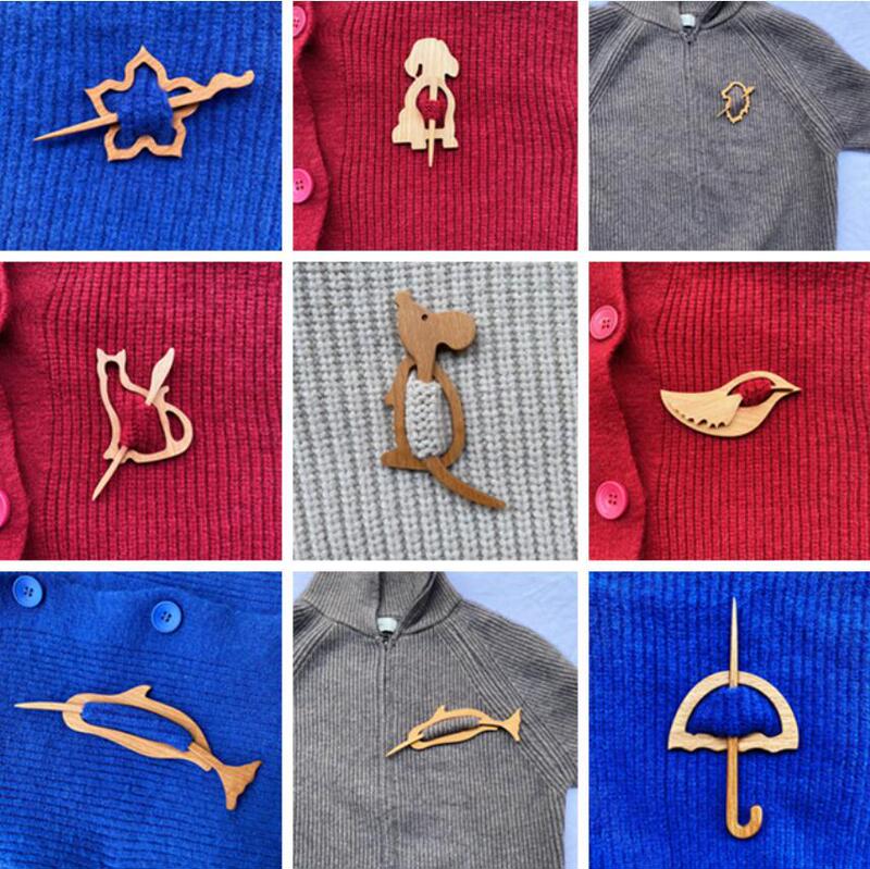 2022 Independent Station Wooden Shawl Pin Scarf Pin Decorations Wooden Animal Pattern Brooch Sweater Clip 2022 Independent Station Wooden Shawl Pin Scarf Pin Decorations Wooden Animal Pattern Brooch Sweater Clip