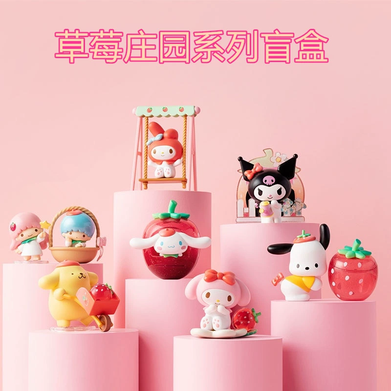 Оригинальные японские милые фигурки Sanrio серии Strawberry Manor в слепых коробках, модная игрушка-украшение, фигурка для женщин