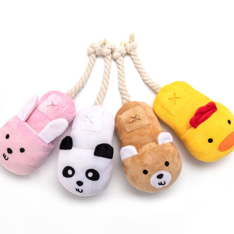 2022 New Cat Plush Toy Catnip Self-Hi Bite Slippers Cartoon Educational Cross-border Pet Supplies