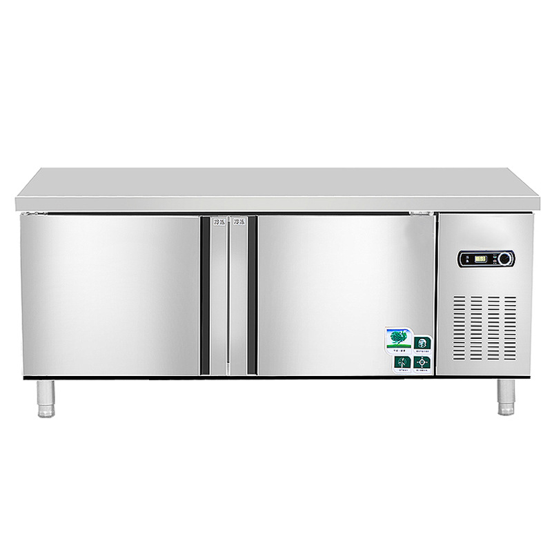 Mesa refrigerada de mantenimiento fresco plana comercial 1,5 m 1,8 m refrigerador congelador cocina leche tienda de té consola