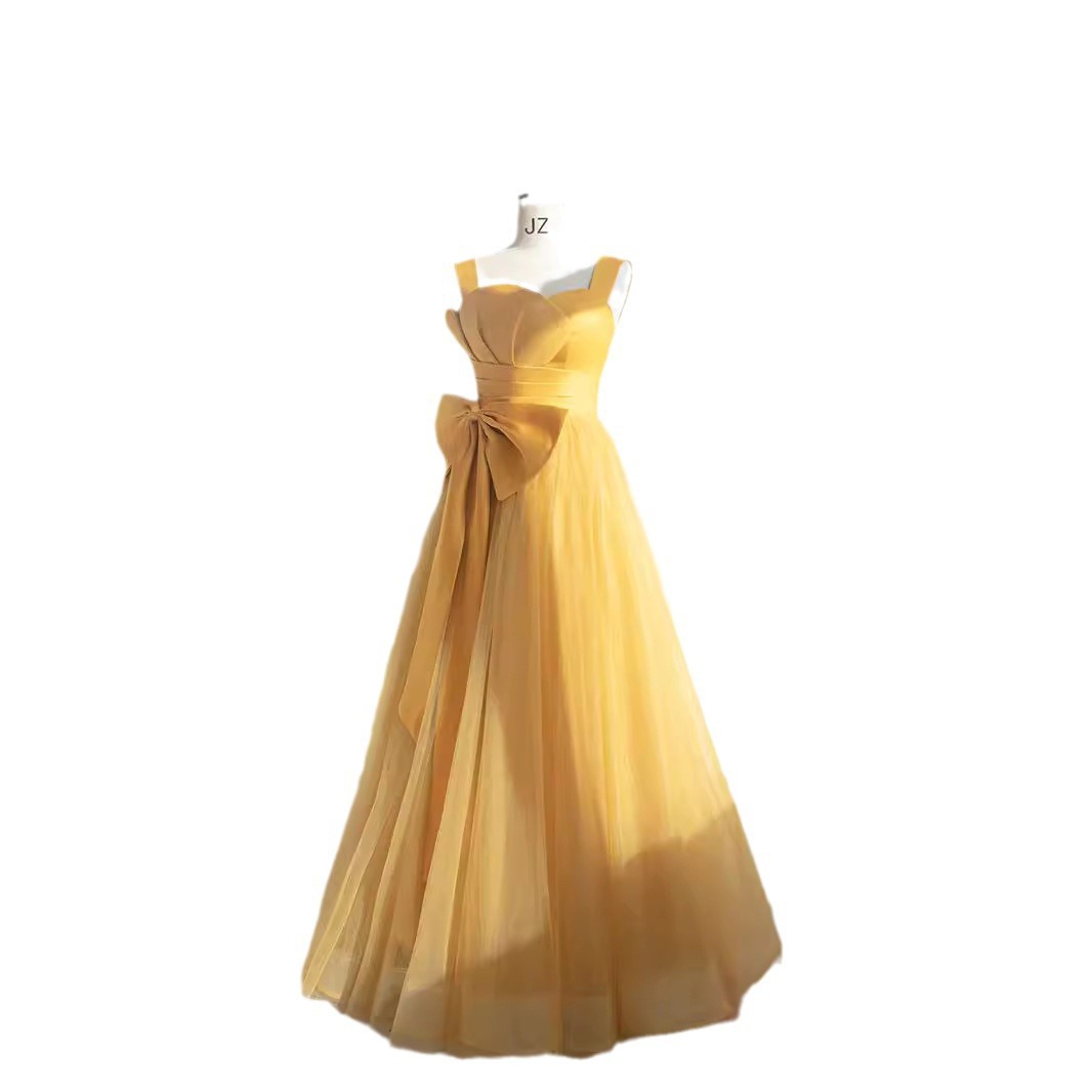 Vestido de noche transfronterizo 2026 nuevo vestido de princesa elegante temperamento largo espectáculo vestido de reunión anual de la compañía de banquete mujer