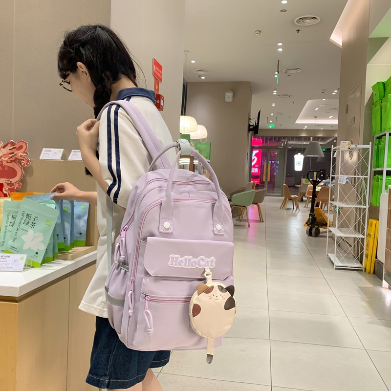 Foreign Trade Student Schoolbag New Korean Version Versatile Fresh College Style Large Capacity Junior High School College Student Backpack