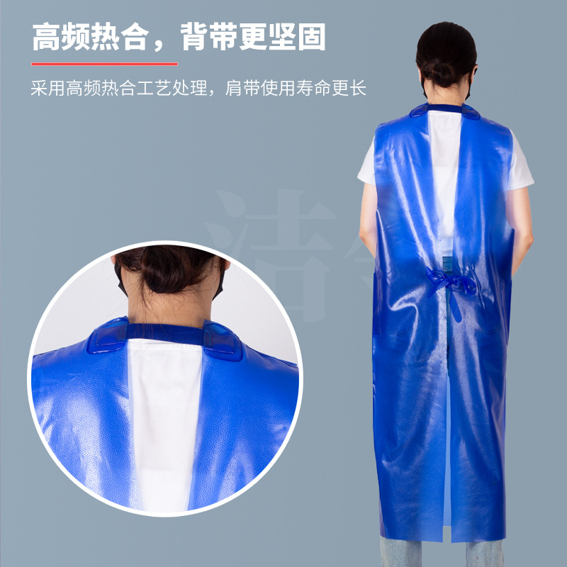 Personalizado chaleco de PVC tendón de vaca impermeable delantal de piel de aceite cocina espesa pescado trabajo especial abrigo de desgaste inverso
