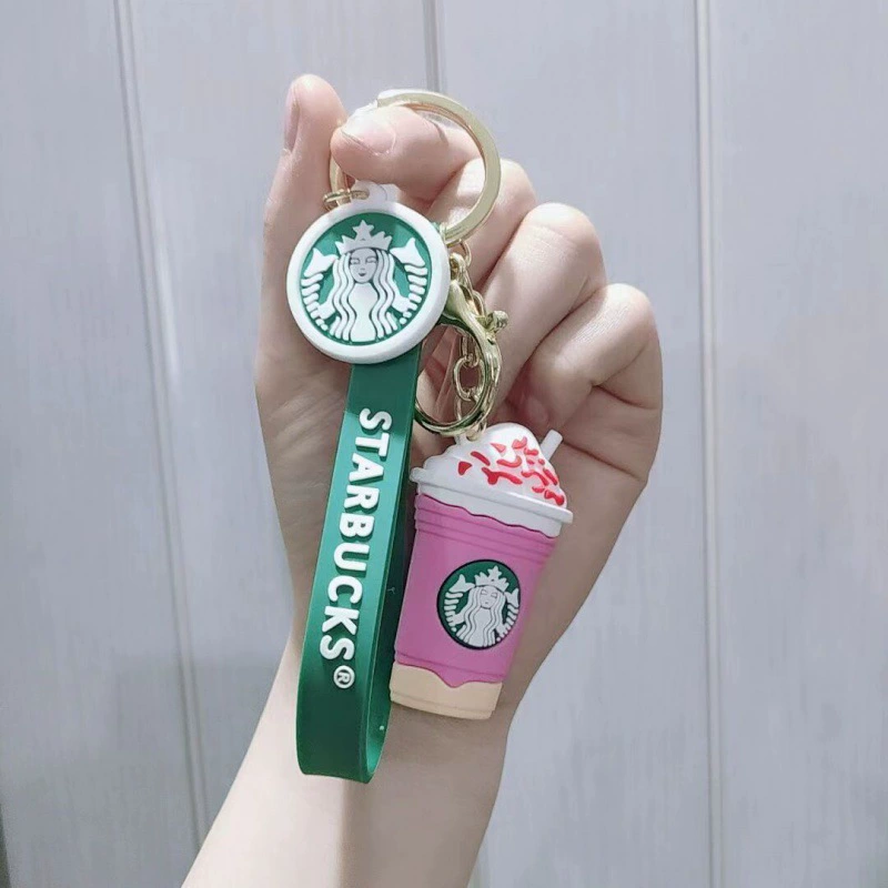 Брелок Starbucks с трехмерной cartoon, кулон, силиконовая кукла, с маленькими мишками, креативный подарок