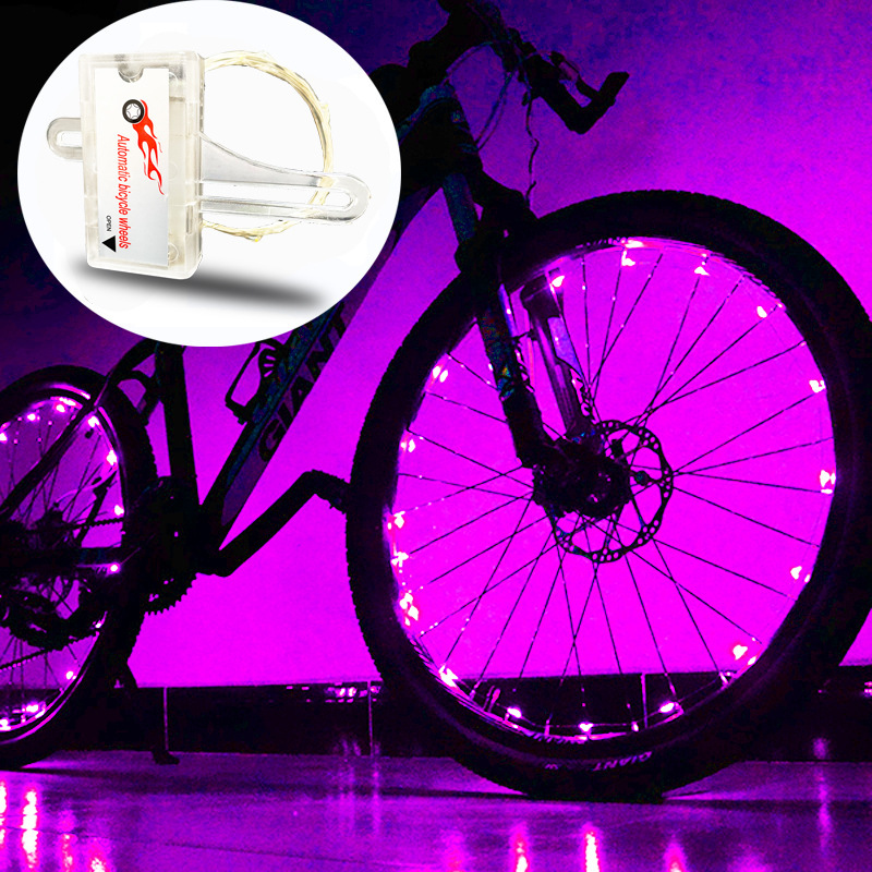 Intelligent automatic switch mountain bike Hot Wheel lamp colorful spoke lamp colorful steel wire double sense lamp equipment