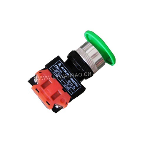 供应 AIKS  爱克斯急停开关按钮 Φ22mm开孔 AS2201-11ZS  绿色