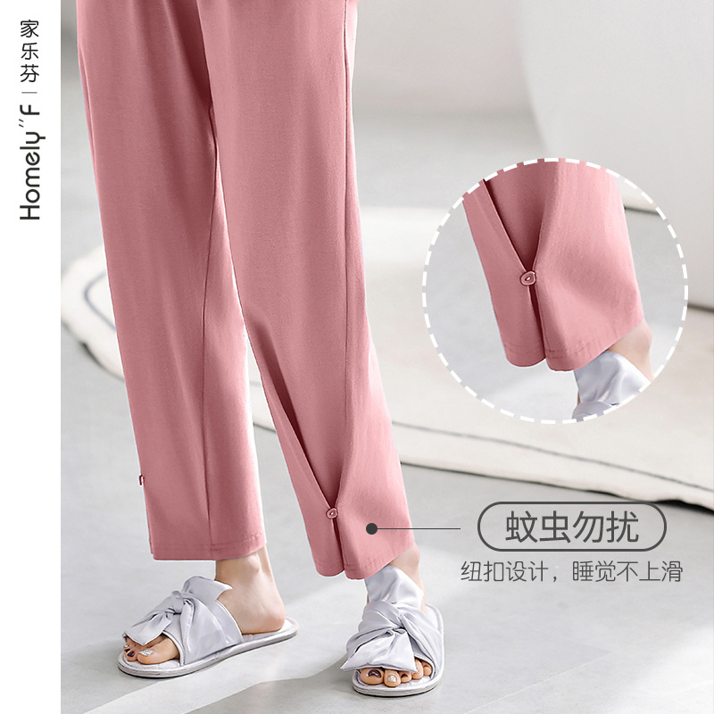 [Sensación suave] pijamas verano de las mujeres 100% algodón pantalones de manga corta ropa de casa verano más traje de tamaño
