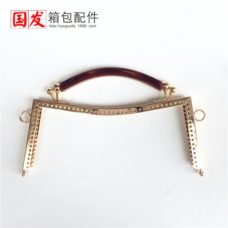 Agujero de alfiler 20,5 cm cóncava cintura de goma de nube brillante mano oro de goma de nube accesorios de bolsas hebilla de bolsa