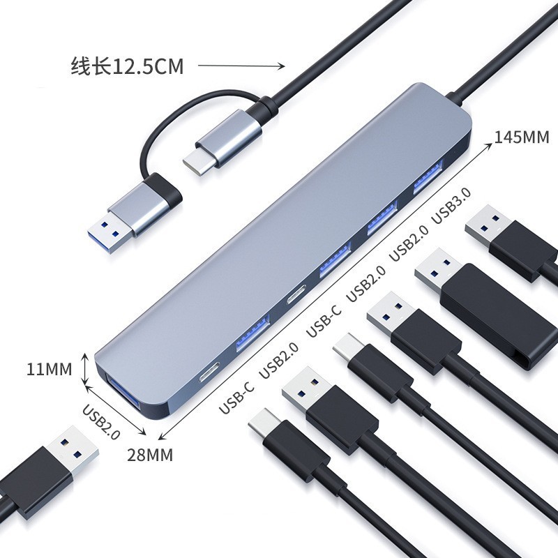 8-in-1 双頭高速ハブ ドッキング ステーション 多機能 Type-c ドッキング ステーション ノートブック USB3.0 エクステンダー|undefined