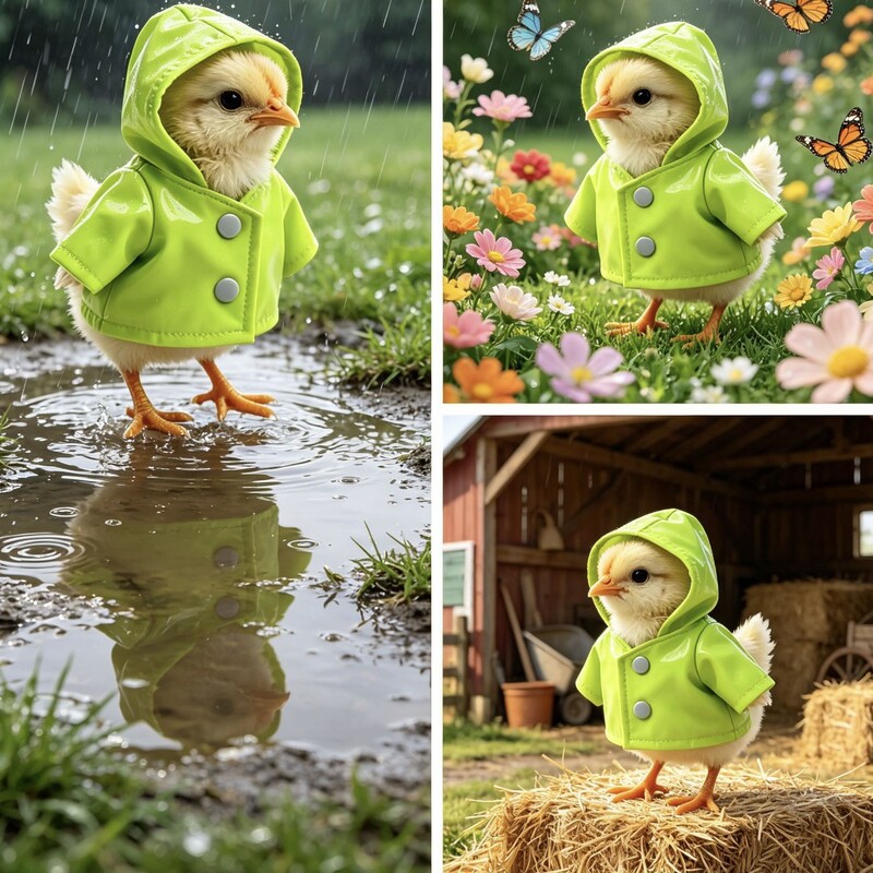 Baby Chick Raincoat, Chick Doll Raincoat, Thickened Waterproof Pet Clothing, Suitable for Various Doll Pets