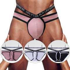 ORLVS Cross-border Direct Sales One-time Delivery Men's Triangular Pants Belt with Hollow Design Sexy Men's OR6314