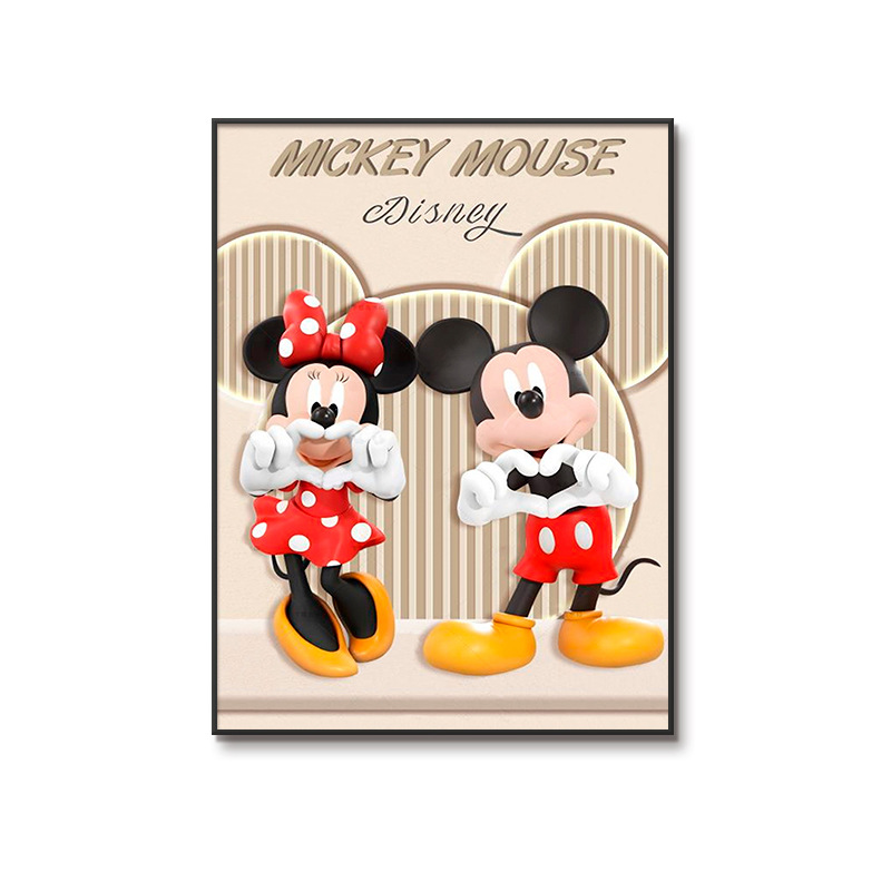 Pintura de decoración de la sala de estar, dormitorio de niños, pintura de cabecera, porcelana de cristal, niño, niña, dibujos animados, cómics, pasillo, mural