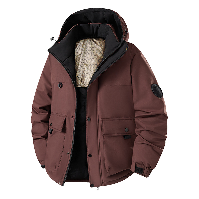 Trajes transfronterizos de invierno de hombre caliente con capuzas de moda al aire libre abrigo de algodón frío abrigo grande