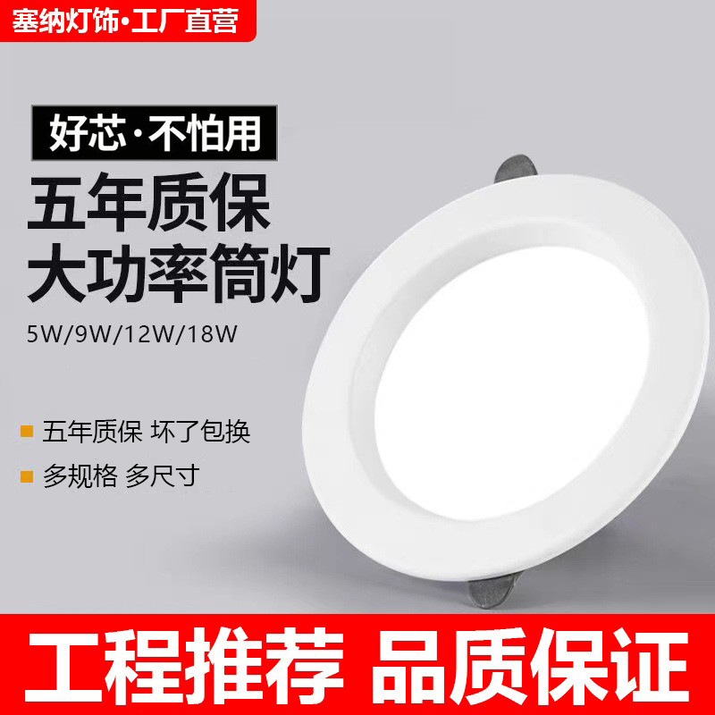 ultra-thin downlight led embedded 5w9w12w18w downlight commercial store clothing store ceiling lamp spotlight hole lamp