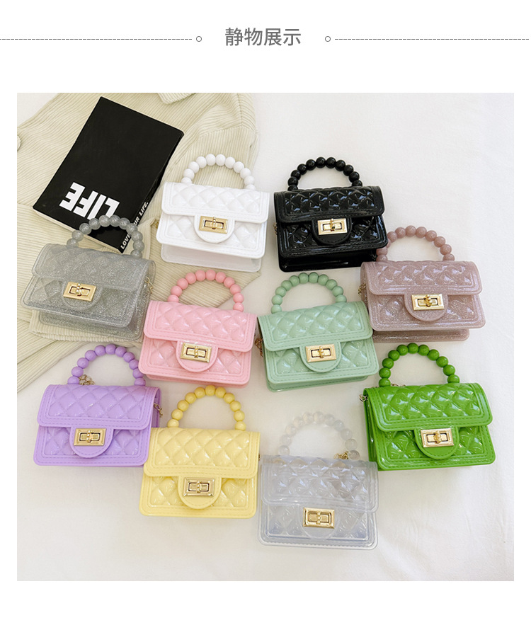 157g Weight Polyester Lining Material Flip Cover Closure Type Single Shoulder Strap Strap Type Jelly Bag Bags Type Casual, Holiday Occasion PVC Material Solid Color Pattern All Seasons Season Women's Gender Basic, Classic Style Style Square Shape Small Size Women's Small PVC Solid Color Basic Classic Style Square Flip Cover Jelly Bag 38
