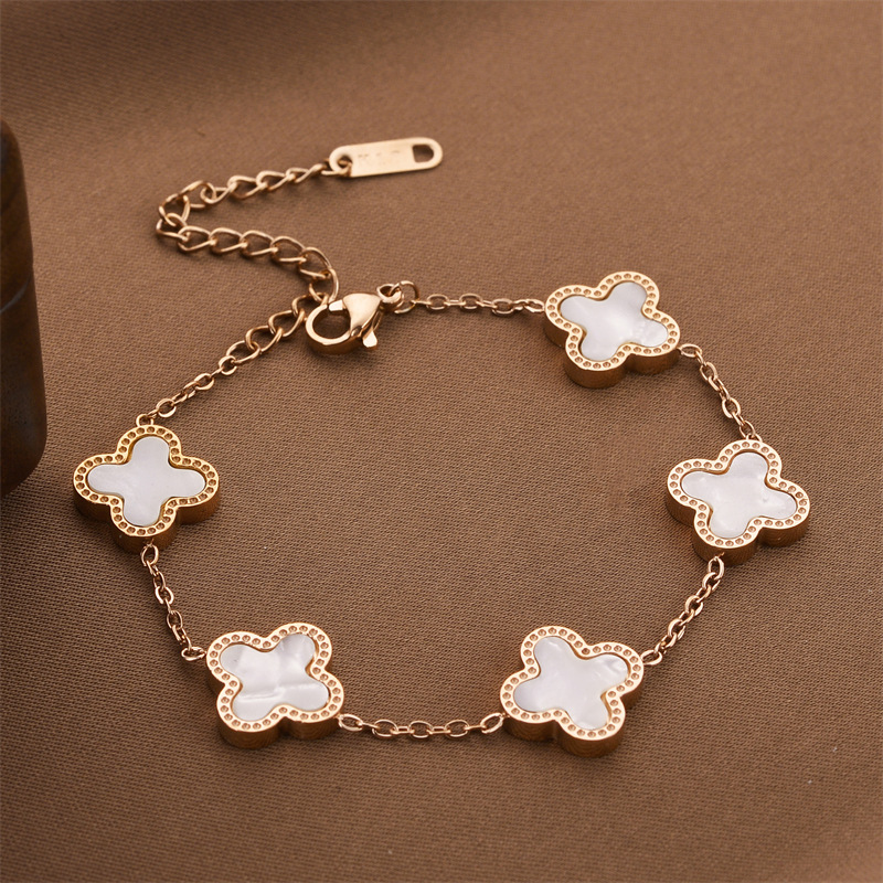 Joyas transfronterizas europeas y americanas Pulsera de acero de titanio de todo fósforo Versión coreana del temperamento bohemio Pulsera de acero de titanio que no se desvanece Joyería femenina