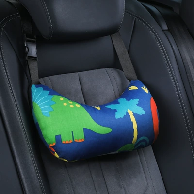 Headrest pillow - small-neck-pillow-blue-dinosaur-55x70cm