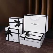 黑白蝴蝶结礼品盒大号礼盒空盒子天地盖礼物盒香水围巾包装盒批发