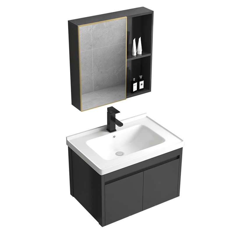 gabinete de baño de aluminio espacial tipo pared tipo lavabo cerámico pequeño tipo hogar lavabo integrado lavabo pequeño lavabo combinación de gabinete lavabo